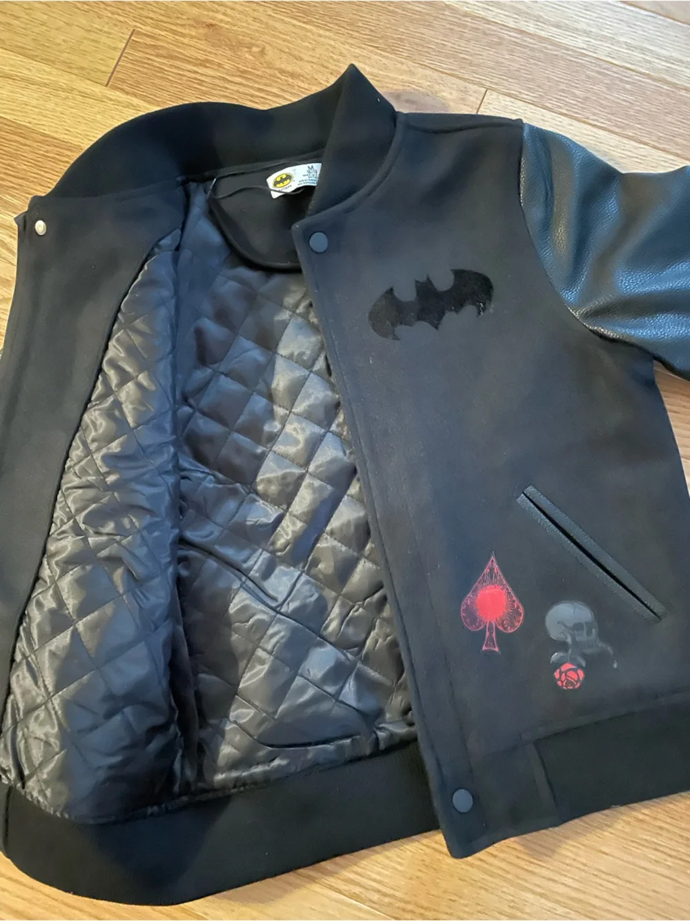 AWESOME DC Comics Batman Dark Knight Graphic Varsity Jacket boys 10-12 coat
